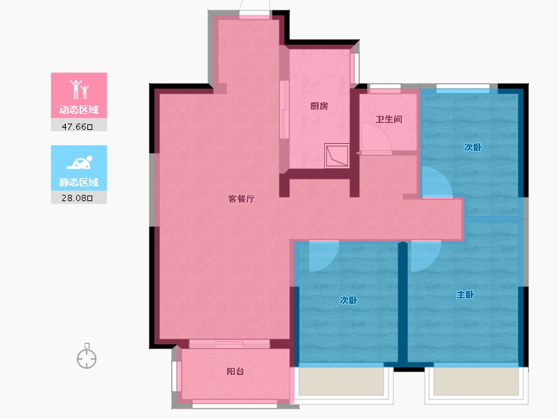 甘肃省-武威市-公航旅·滨湖丽景-66.53-户型库-动静分区