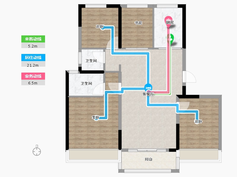 山东省-济南市-隆和府-103.20-户型库-动静线