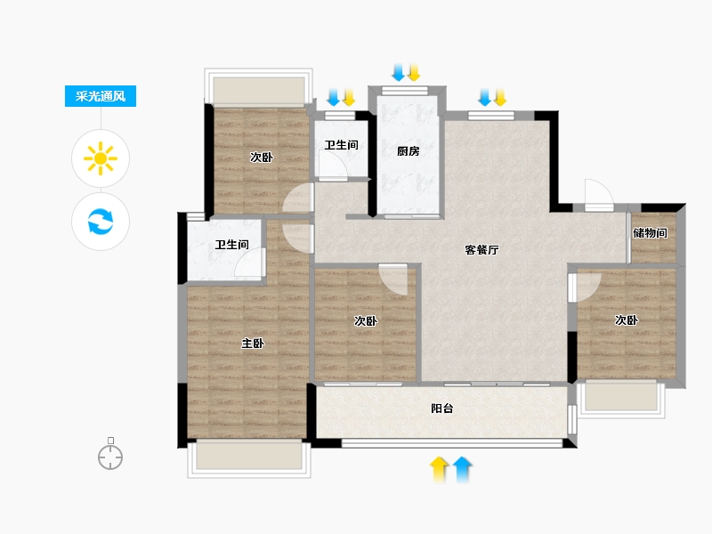 广西壮族自治区-柳州市-建发央玺-101.60-户型库-采光通风