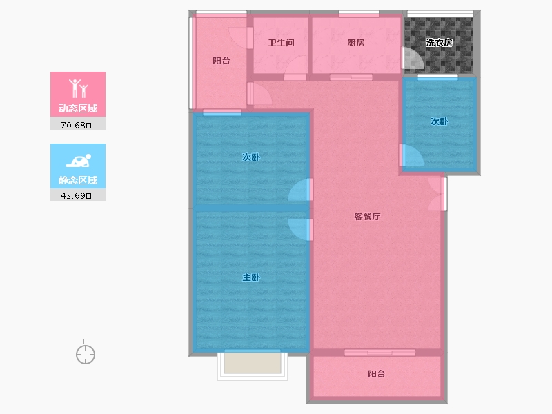 云南省-昆明市-金色家园小区-东区-103.69-户型库-动静分区