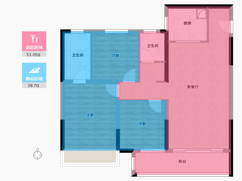 陕西省-榆林市-泰发祥·云樾-81.97-户型库-动静分区