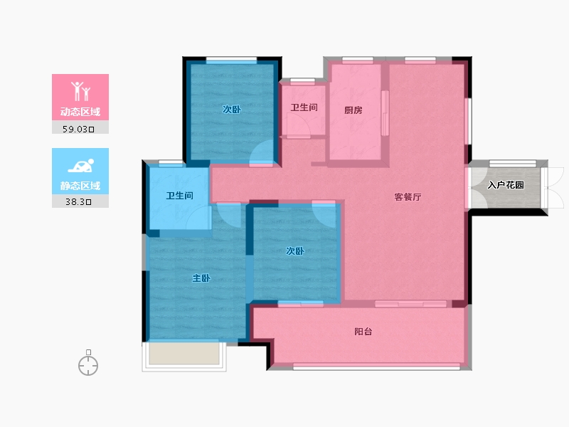 贵州省-贵阳市-中铁国际生态城-96.00-户型库-动静分区