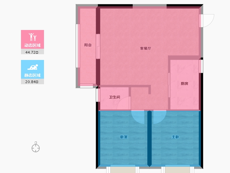 陕西省-西安市-奥园和悦府-66.40-户型库-动静分区