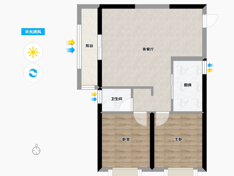 陕西省-西安市-奥园和悦府-66.40-户型库-采光通风