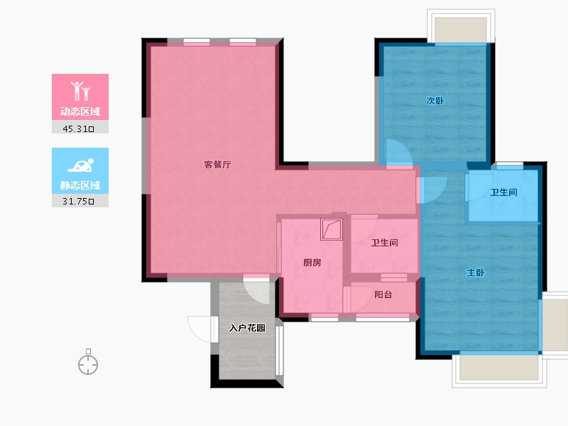 四川省-成都市-心怡中丝园-102.00-户型库-动静分区