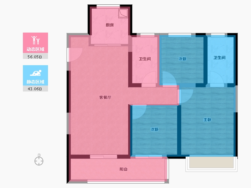 江苏省-无锡市-保利融侨时光印象-88.00-户型库-动静分区