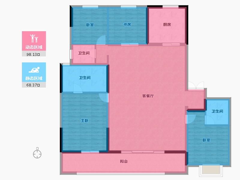 浙江省-杭州市-万科·河颂映象府-159.20-户型库-动静分区