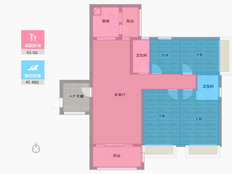 广东省-梅州市-泰宏·幸福里-101.27-户型库-动静分区