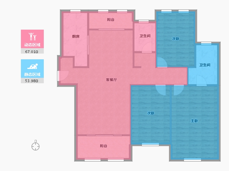 江苏省-苏州市-新城金郡-北区-107.00-户型库-动静分区