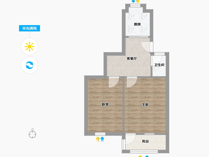 江苏省-南京市-樱铁村小区-44.33-户型库-采光通风