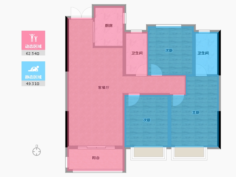 河南省-许昌市-水木清华三期-101.33-户型库-动静分区