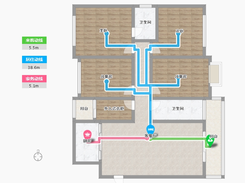 河南省-郑州市-大岗刘-144.00-户型库-动静线