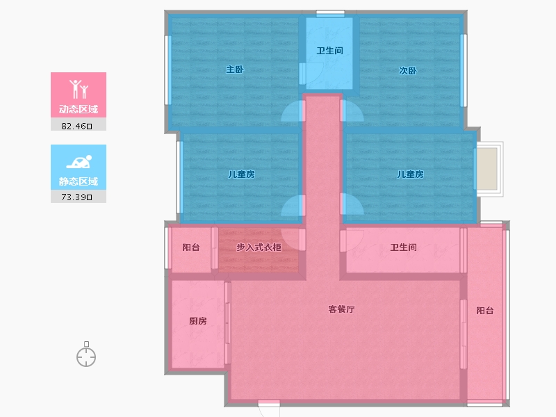 河南省-郑州市-大岗刘-144.00-户型库-动静分区