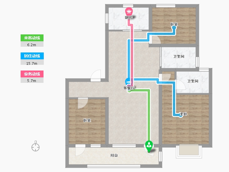 山东省-烟台市-牧歌九棠府-96.99-户型库-动静线