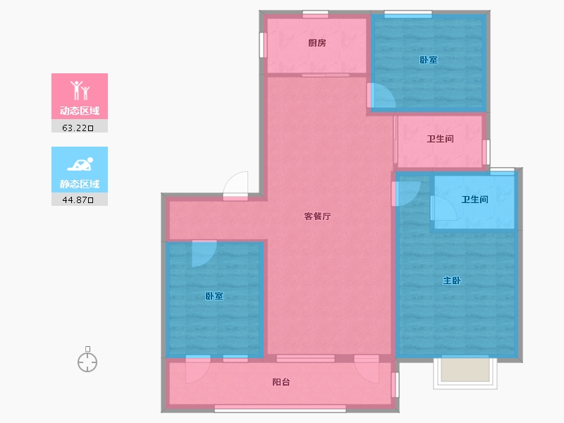 山东省-烟台市-牧歌九棠府-96.99-户型库-动静分区