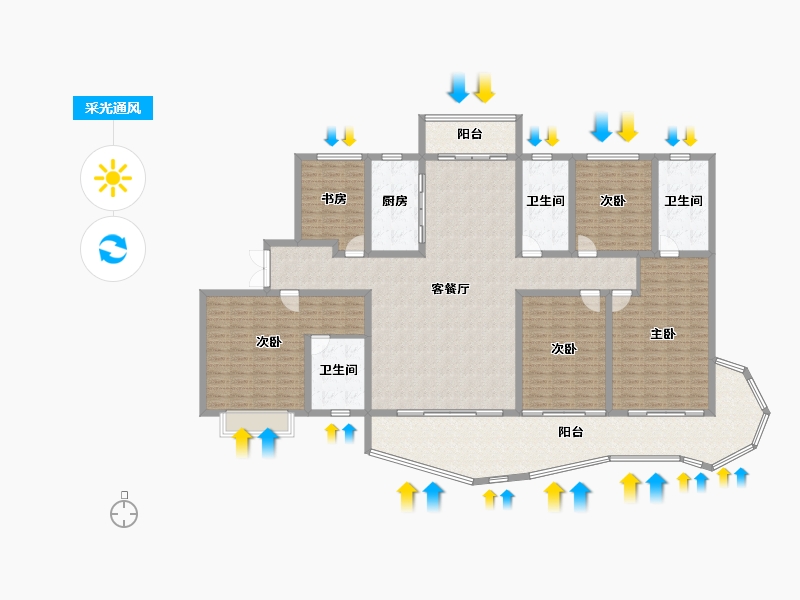 山西省-运城市-大运外滩玺园-232.80-户型库-采光通风