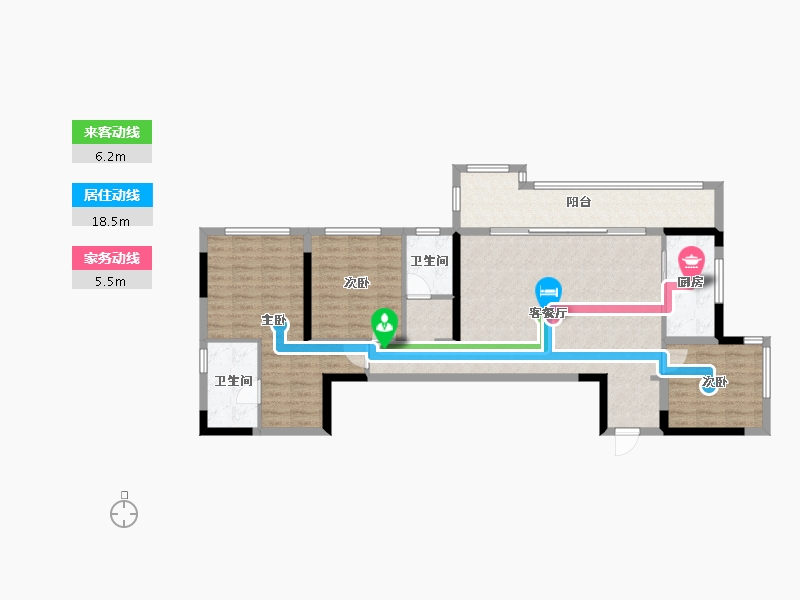 四川省-成都市-龙湖西宸御湖境-101.33-户型库-动静线