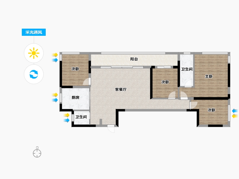 四川省-成都市-龙湖西宸御湖境-117.35-户型库-采光通风