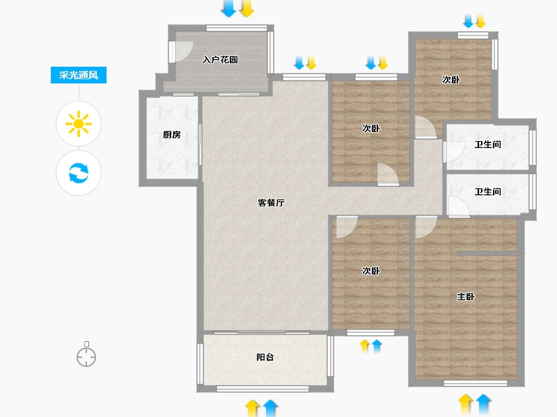 广东省-惠州市-惠阳星河丹堤-N区-110.40-户型库-采光通风