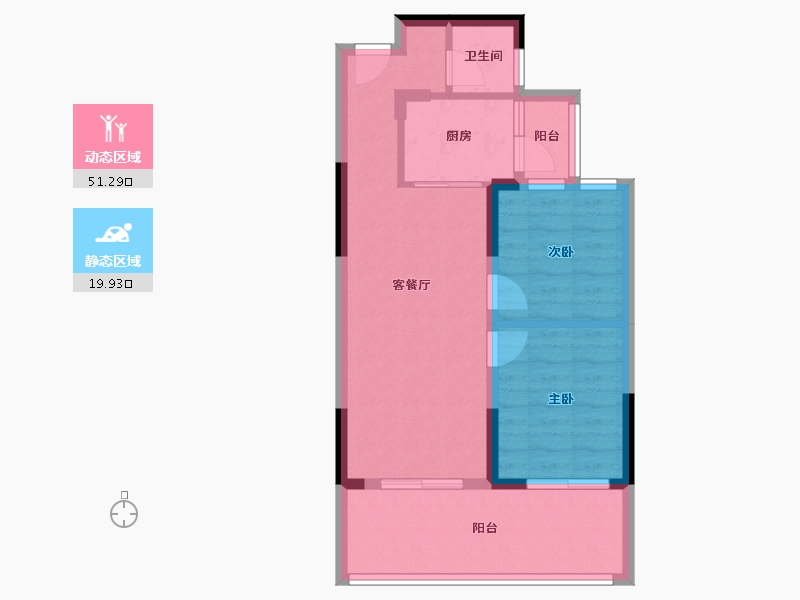 云南省-昆明市-远达·雲之蓝-63.47-户型库-动静分区