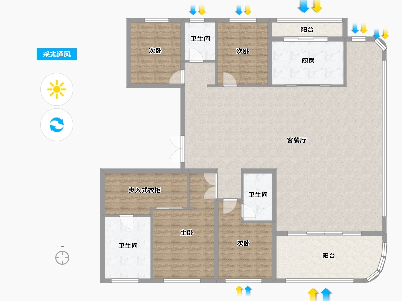 浙江省-杭州市-招商杭著臻邸-190.39-户型库-采光通风