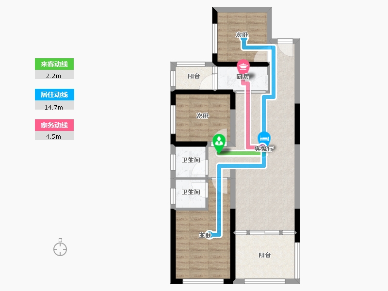 云南省-昆明市-远达·雲之蓝-69.31-户型库-动静线