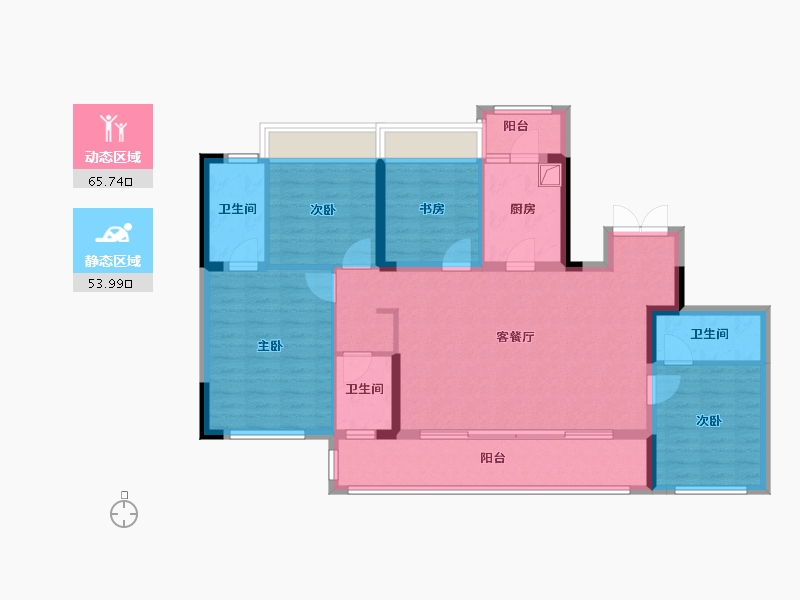 四川省-成都市-树高北湖丽璟-107.09-户型库-动静分区