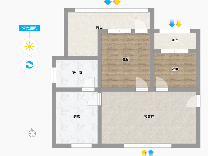 湖北省-十堰市-一东园小区-62.40-户型库-采光通风