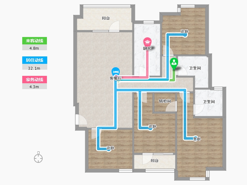 湖北省-武汉市-庭瑞中心-115.20-户型库-动静线