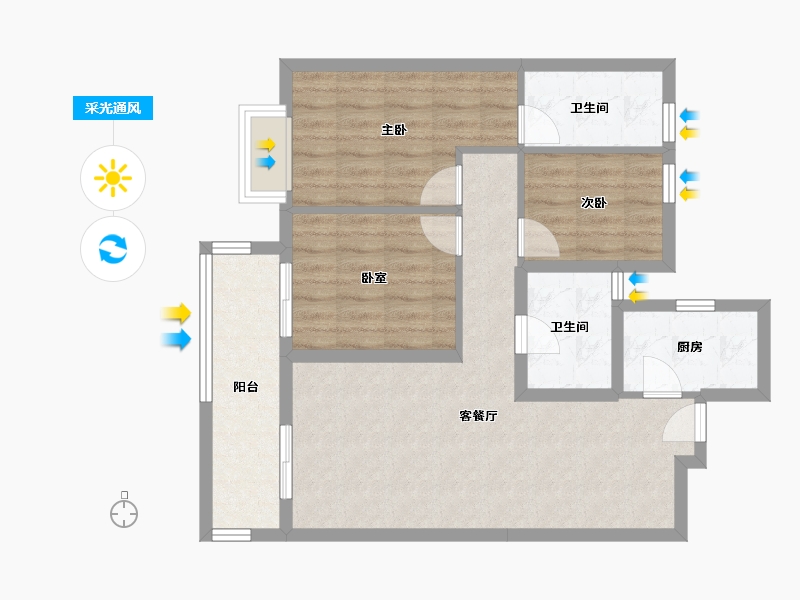 湖北省-武汉市-阳光-24.00-户型库-采光通风