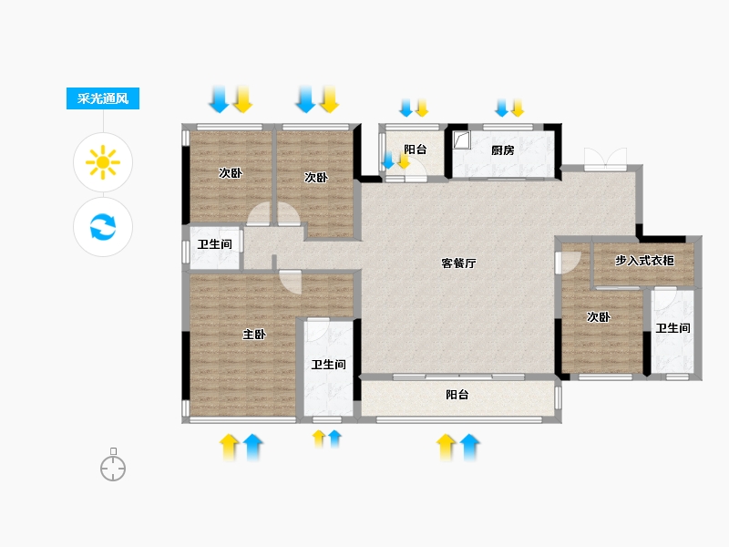 四川省-成都市-中交锦江颂-145.30-户型库-采光通风