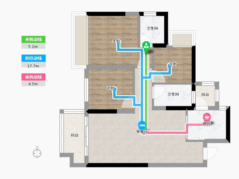 四川省-成都市-东湖金座-65.91-户型库-动静线