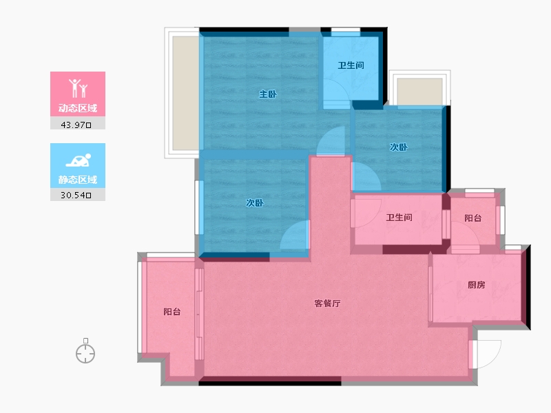 四川省-成都市-东湖金座-65.91-户型库-动静分区