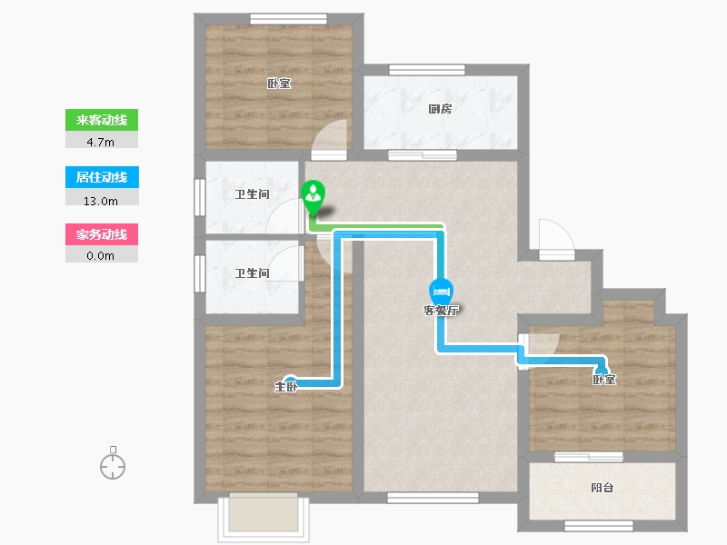 山东省-泰安市-绿城·桂语山河-77.25-户型库-动静线