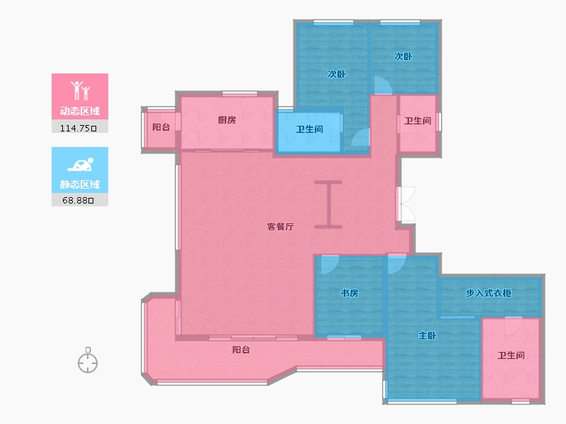 四川省-成都市-天恒御湖天境-167.62-户型库-动静分区