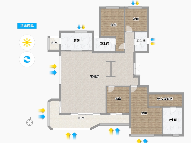 四川省-成都市-天恒御湖天境-167.62-户型库-采光通风