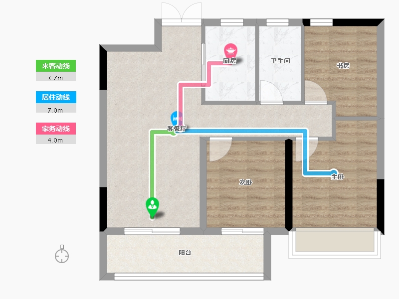 浙江省-绍兴市-钱门江南府-71.24-户型库-动静线