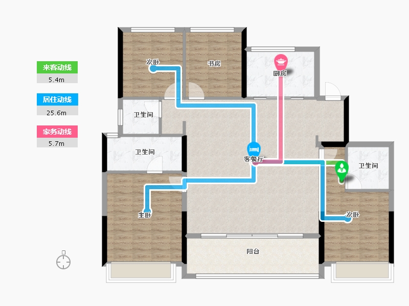 浙江省-杭州市-望云璟晨府-140.80-户型库-动静线