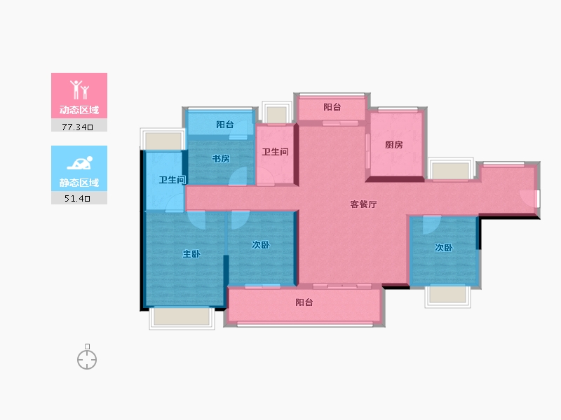 广东省-佛山市-顺德悦府-114.92-户型库-动静分区