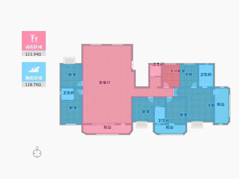 吉林省-延边朝鲜族自治州-名珠·松山樾-216.41-户型库-动静分区