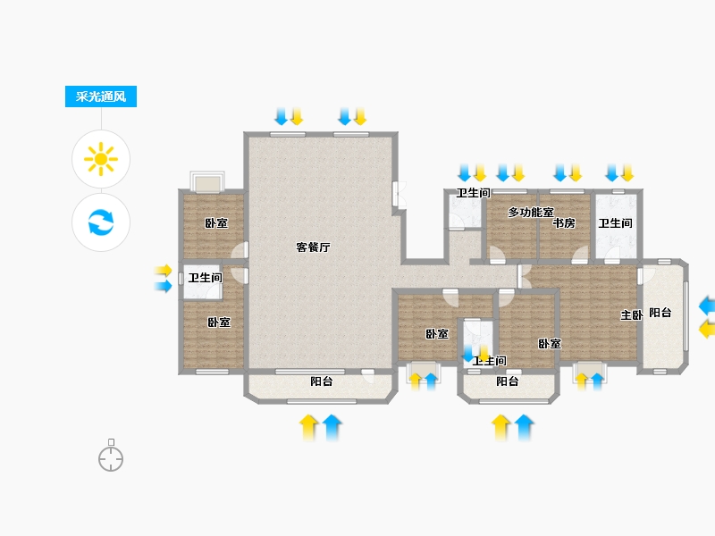 吉林省-延边朝鲜族自治州-名珠·松山樾-216.41-户型库-采光通风