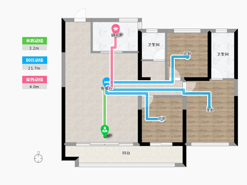 陕西省-西安市-雁南云境-95.19-户型库-动静线