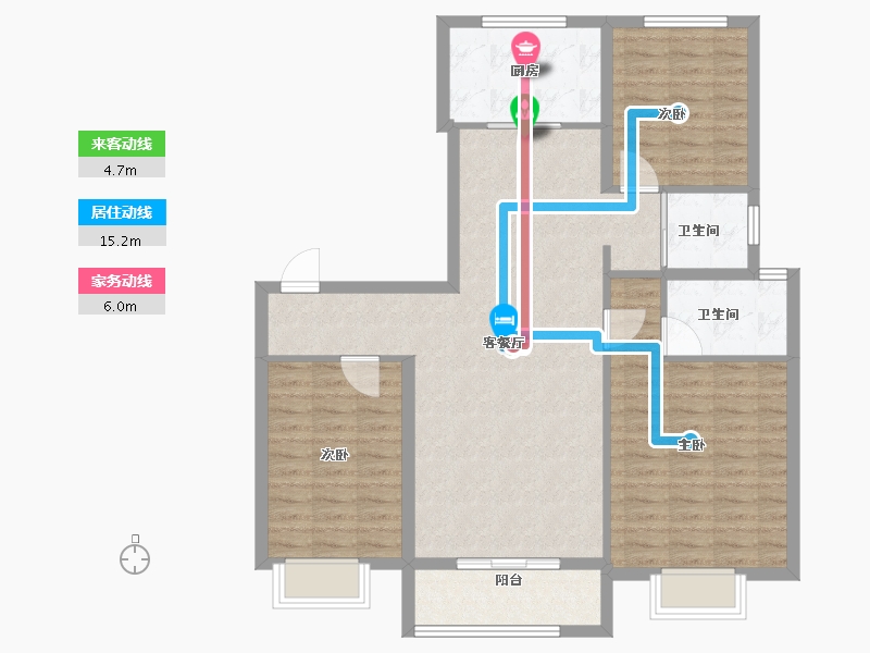 甘肃省-嘉峪关市-森林公园·壹号苑-100.70-户型库-动静线