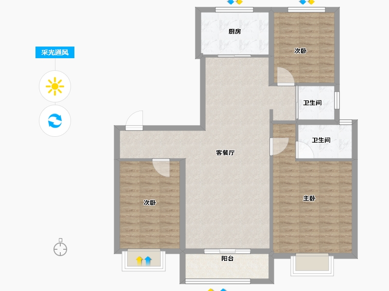 甘肃省-嘉峪关市-森林公园·壹号苑-100.70-户型库-采光通风