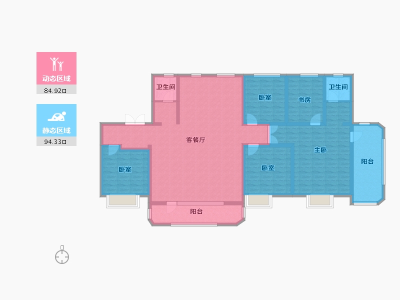 吉林省-延边朝鲜族自治州-名珠·松山樾-160.86-户型库-动静分区