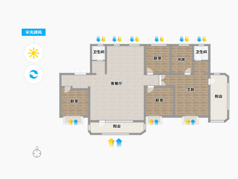 吉林省-延边朝鲜族自治州-名珠·松山樾-160.86-户型库-采光通风