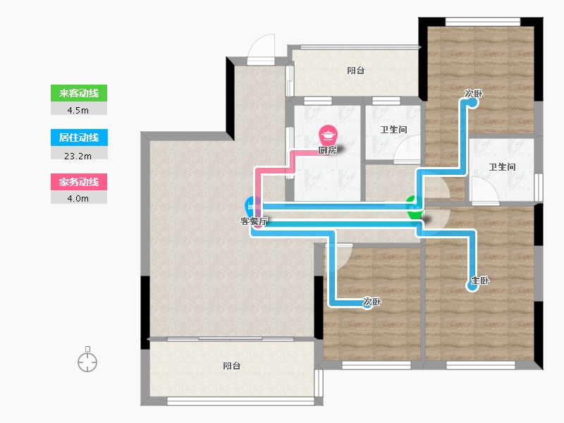 四川省-成都市-新津翡翠滨江-93.38-户型库-动静线