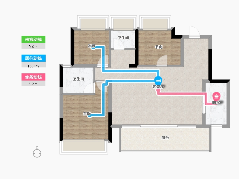 四川省-成都市-江城九里润璟-85.86-户型库-动静线