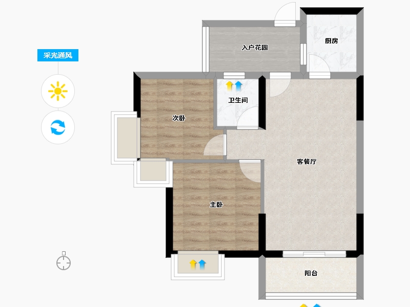 四川省-成都市-润弘丽都-61.17-户型库-采光通风