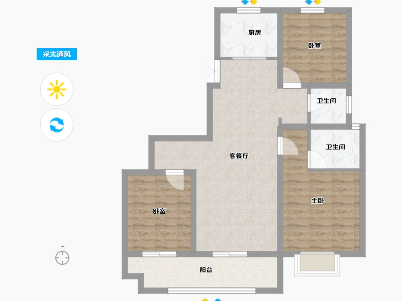 河南省-安阳市-筑美小区-93.60-户型库-采光通风